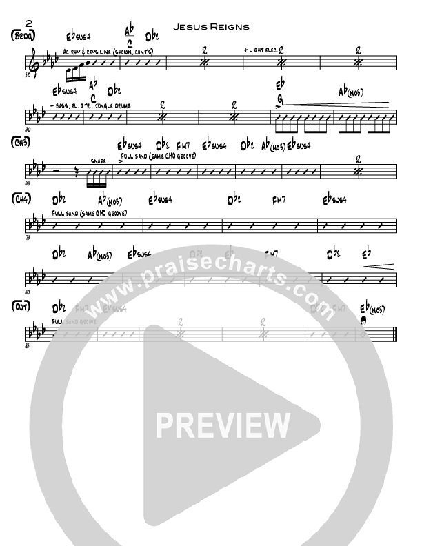 Jesus Reigns Rhythm Chart (Eddie Kirkland / North Point Worship)