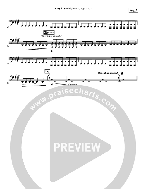 Glory In The Highest Cello/Bass (Chris Tomlin)