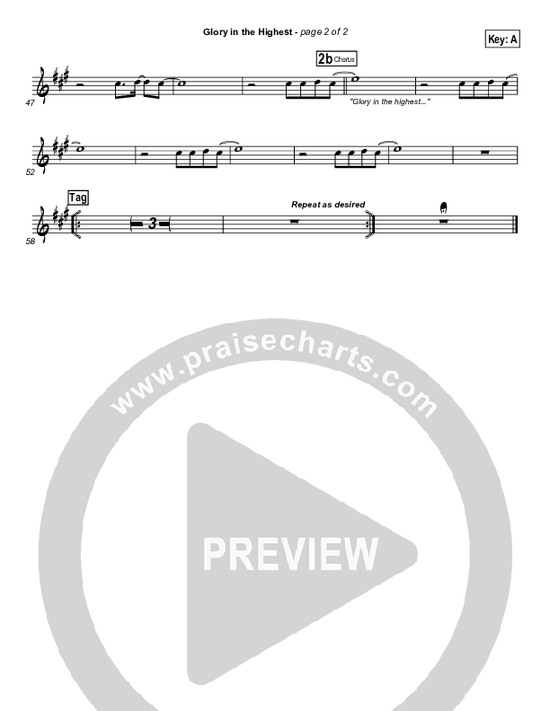 Glory In The Highest Clarinet (Chris Tomlin)