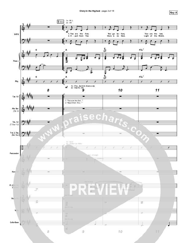 Glory In The Highest Conductor's Score (Chris Tomlin)