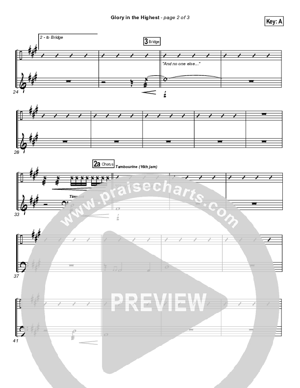 Glory In The Highest Percussion (Chris Tomlin)