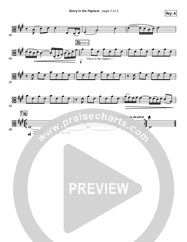 Glory In The Highest Viola (Chris Tomlin)