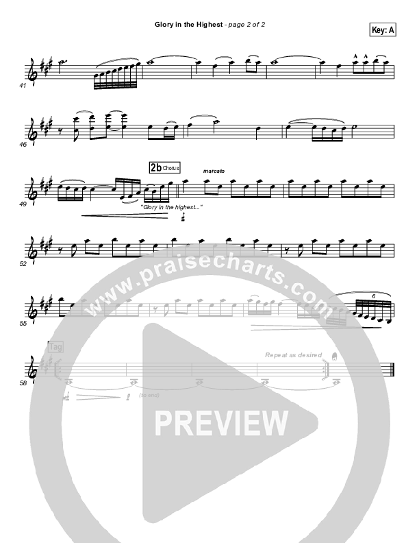 Glory In The Highest Violin 1/2 (Chris Tomlin)