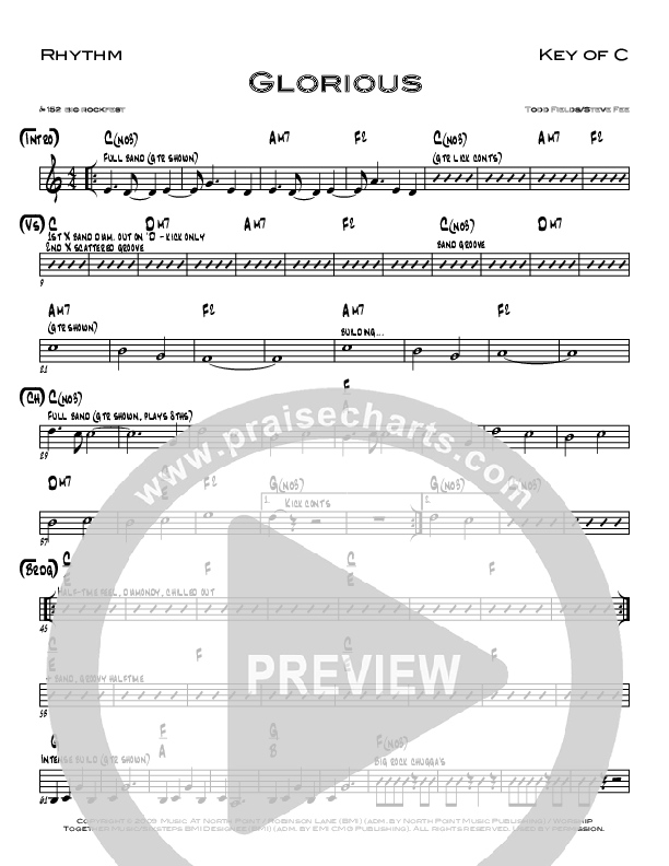 Glorious Rhythm Chart (Todd Fields / North Point Worship)