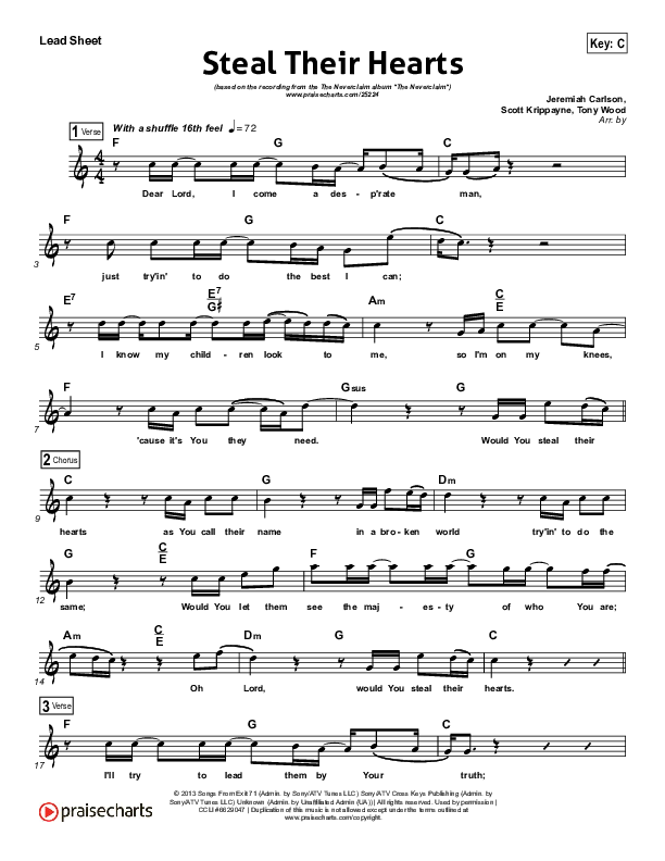 Steal Their Hearts Lead Sheet (The Neverclaim)