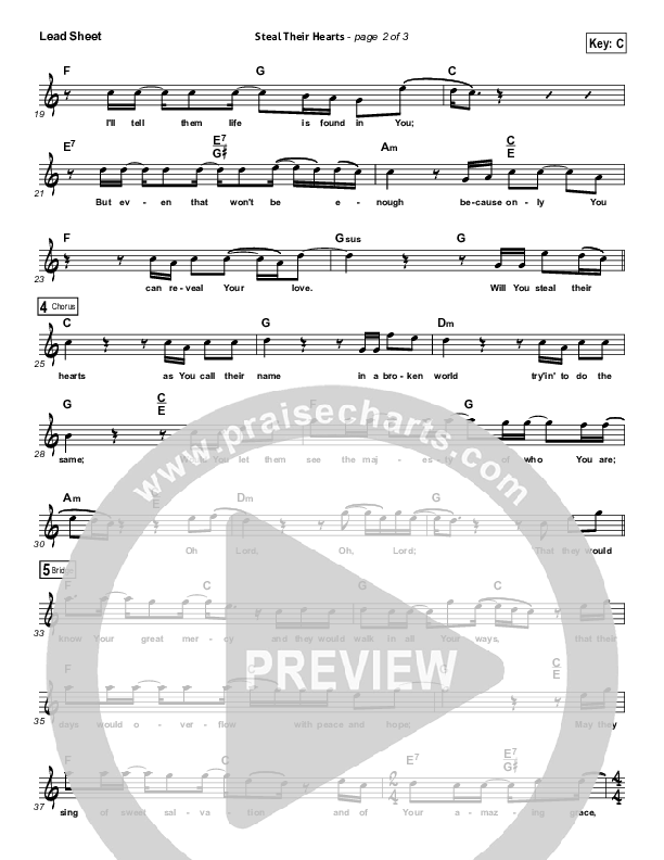 Steal Their Hearts Lead Sheet (The Neverclaim)