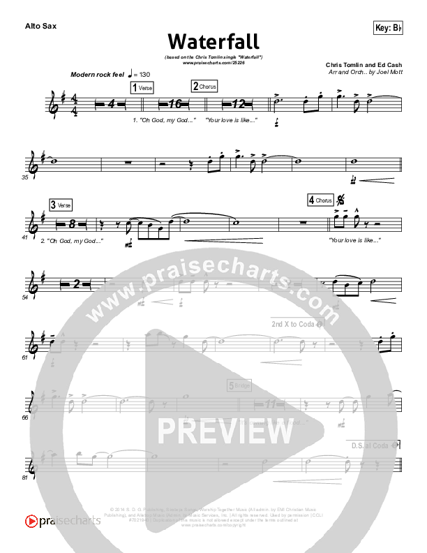 Waterfall Alto Sax (Chris Tomlin)