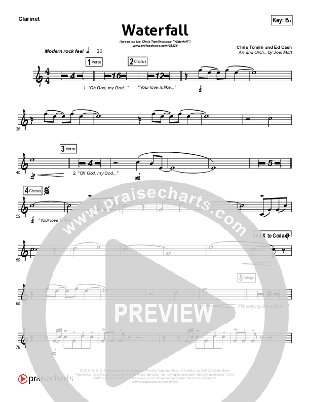 Waterfall Clarinet (Chris Tomlin)