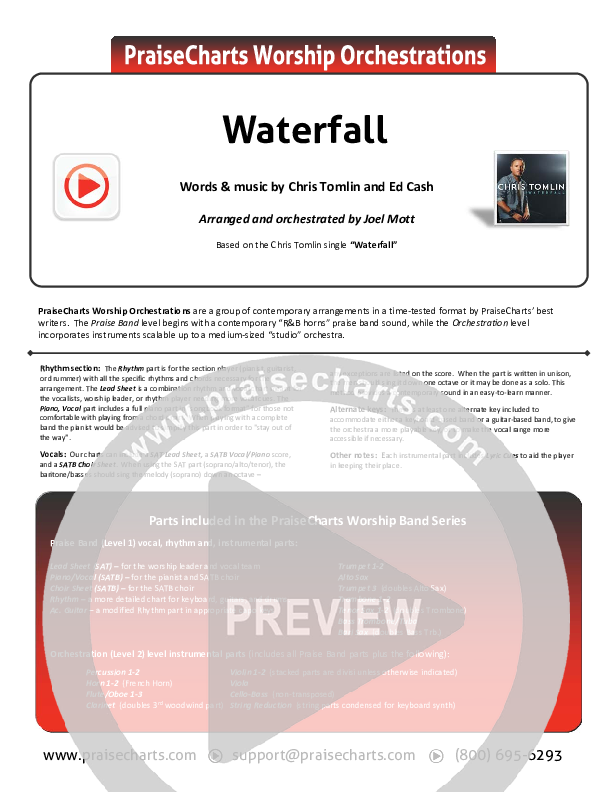 Waterfall Cover Sheet (Chris Tomlin)