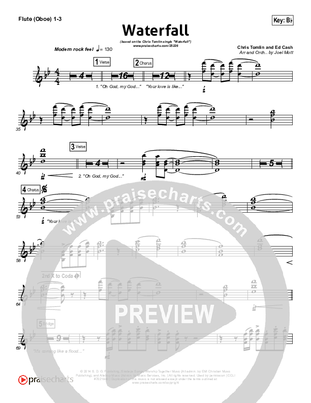 Waterfall Flute/Oboe 1/2/3 (Chris Tomlin)