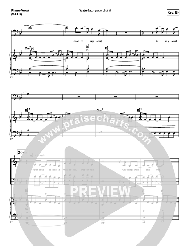 Waterfall Piano/Vocal (SATB) (Chris Tomlin)