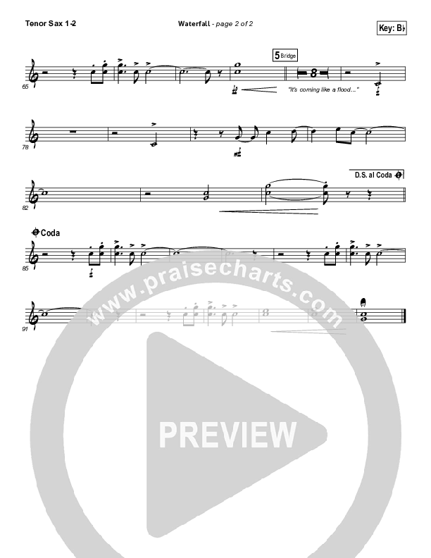 Waterfall Tenor Sax 1/2 (Chris Tomlin)