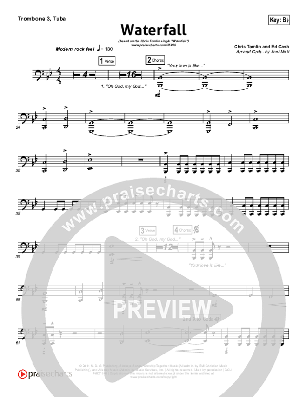 Waterfall Trombone 3/Tuba (Chris Tomlin)