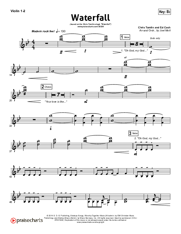 Waterfall Violin 1/2 (Chris Tomlin)