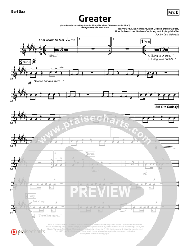 Greater Bari Sax (MercyMe)