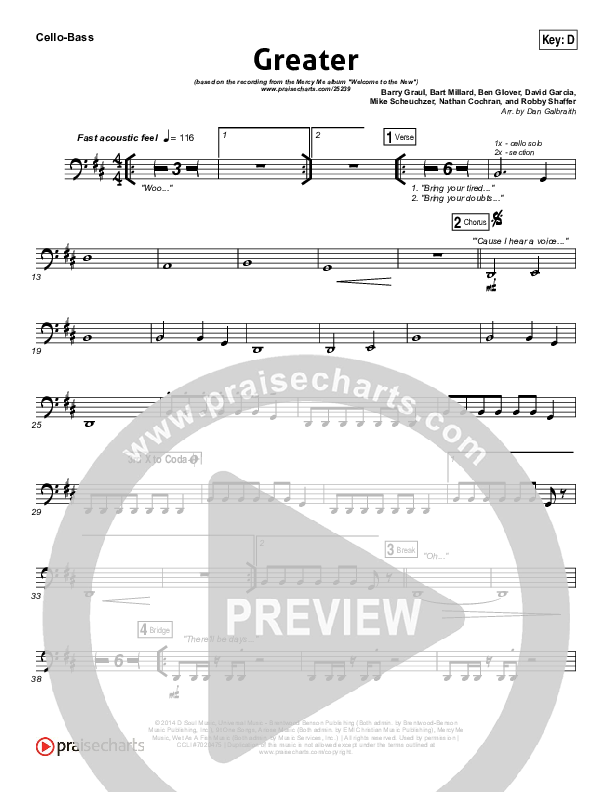 Greater Cello/Bass (MercyMe)