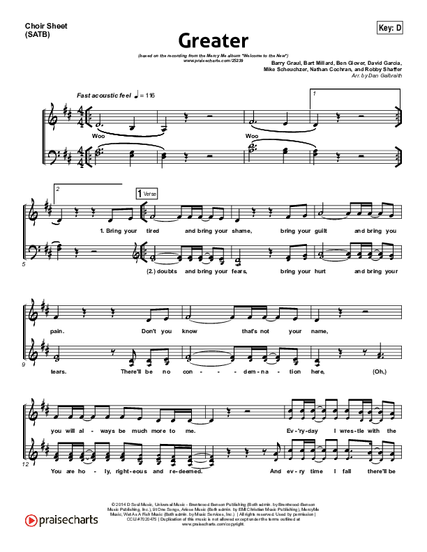 Greater Choir Vocals (SATB) (MercyMe)