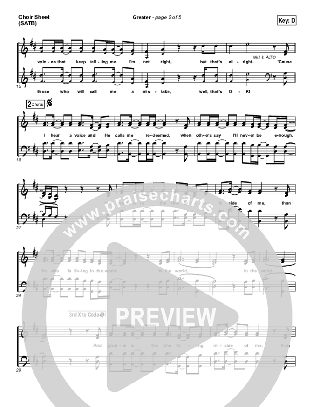 Greater Choir Vocals (SATB) (MercyMe)