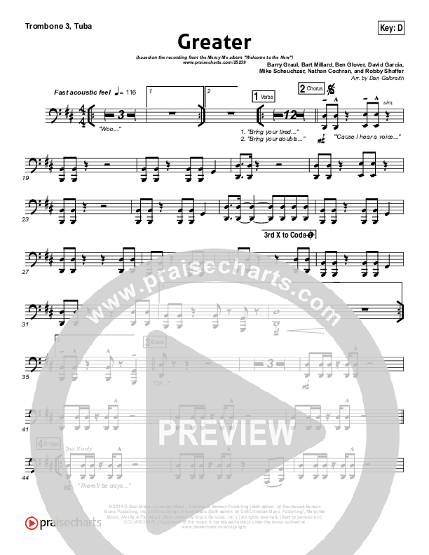 Greater Trombone 3/Tuba (MercyMe)