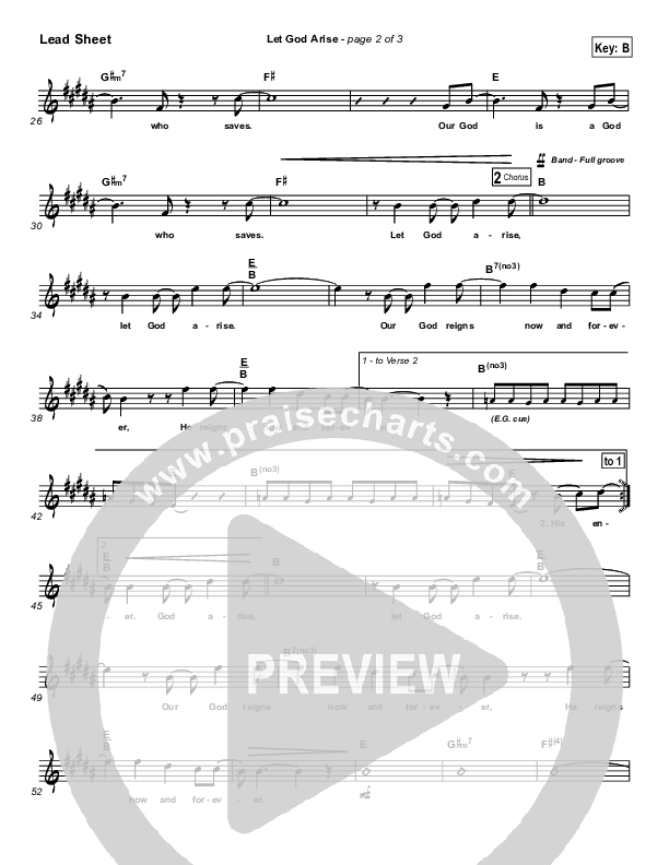Let God Arise Lead Sheet (Chris Tomlin)