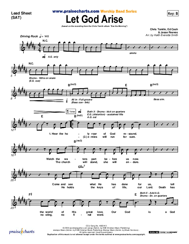Let God Arise Lead Sheet (SAT) (Chris Tomlin)