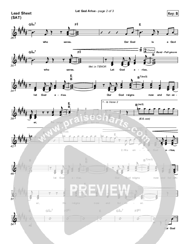 Let God Arise Lead Sheet (SAT) (Chris Tomlin)