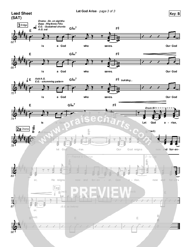 Let God Arise Lead Sheet (SAT) (Chris Tomlin)
