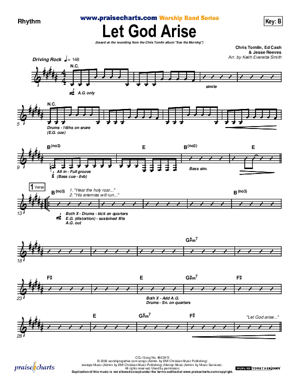 Let God Arise Rhythm Chart (Chris Tomlin)