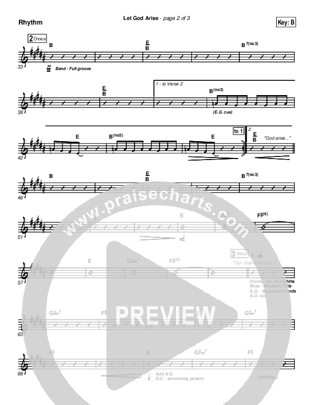 Let God Arise Rhythm Chart (Chris Tomlin)
