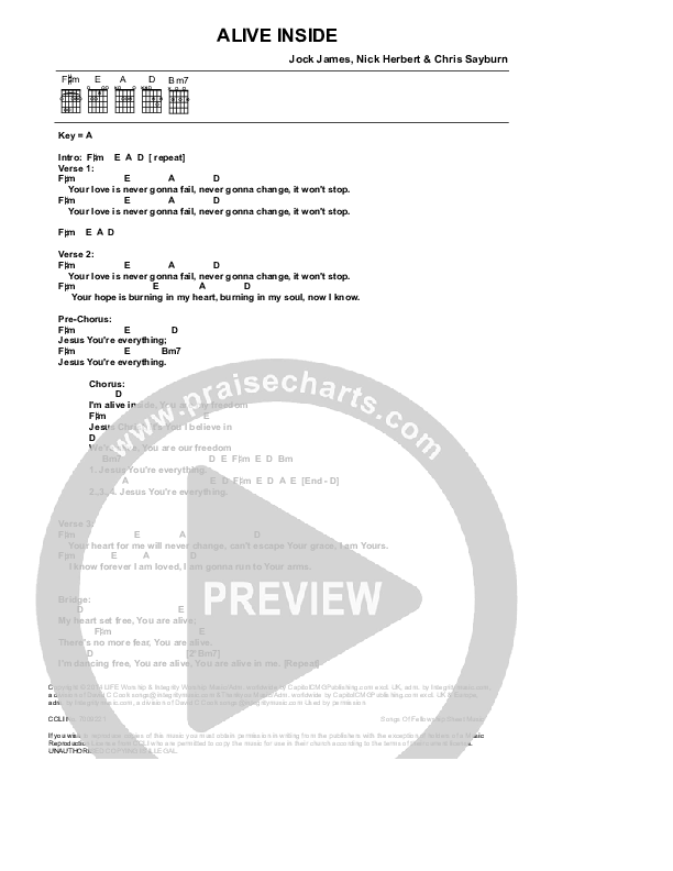 Alive Inside Chords & Lyrics (Life Worship)