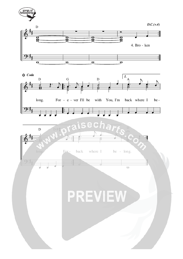 Back Where I Belong Piano/Vocal & Lead (Life Worship)