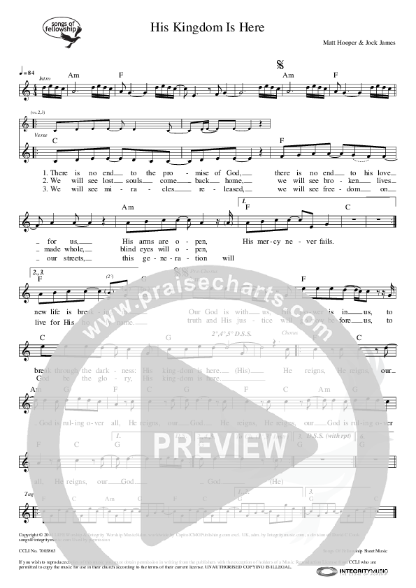 His Kingdom Is Here Lead & Piano (Life Worship)