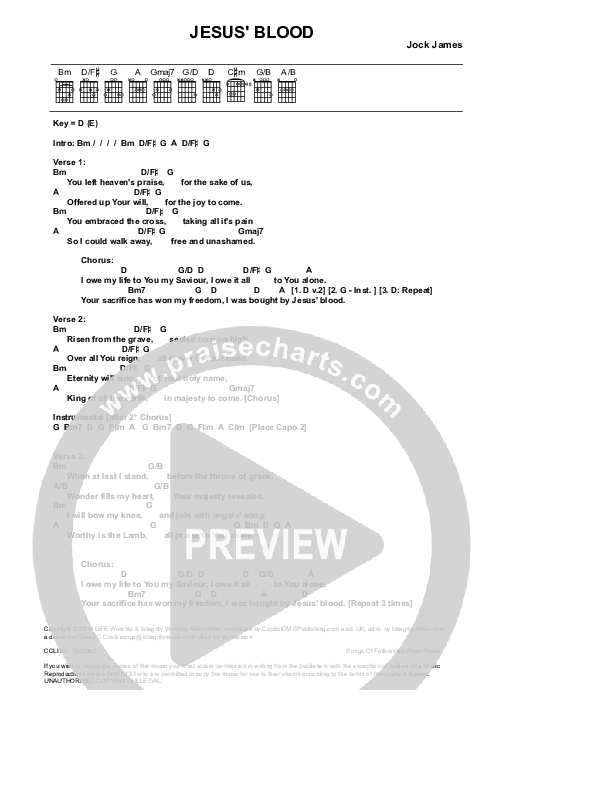 Jesus' Blood Chords & Lyrics (Life Worship)