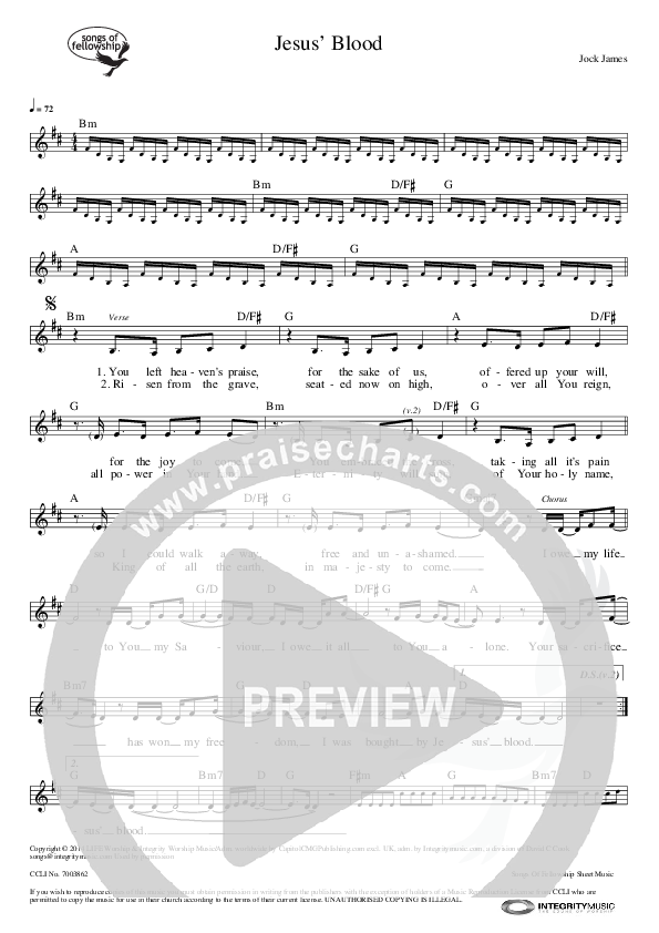Jesus' Blood Lead Sheet (Life Worship)