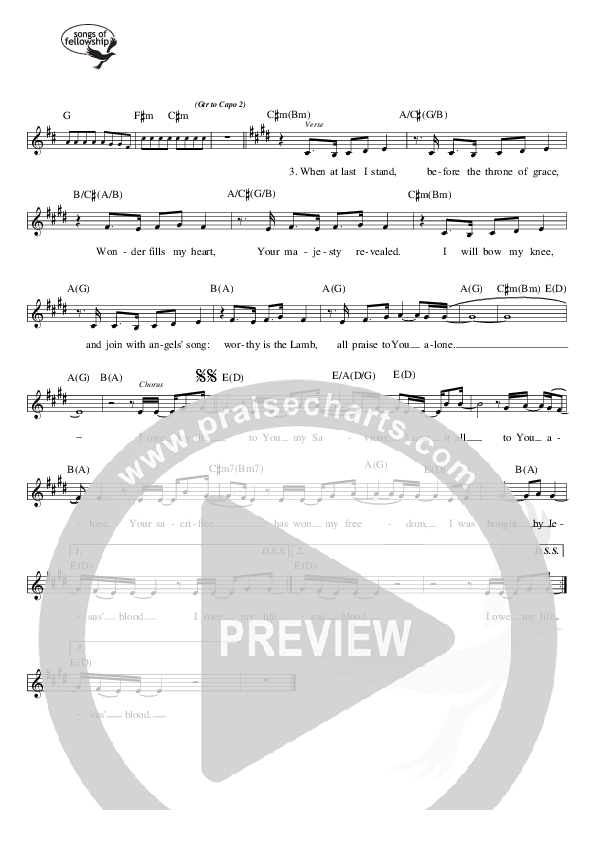 Jesus' Blood Lead Sheet (Life Worship)