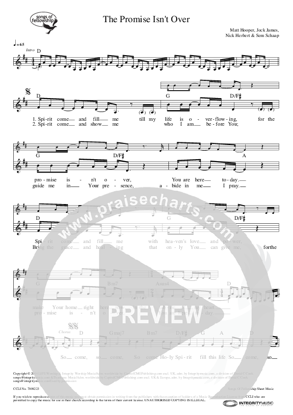 The Promise Isn't Over Lead Sheet (Life Worship)