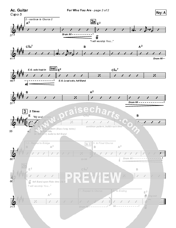 For Who You Are Acoustic Guitar (Hillsong Worship)