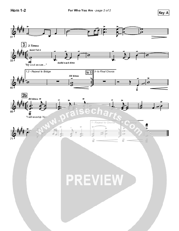 For Who You Are French Horn 1/2 (Hillsong Worship)
