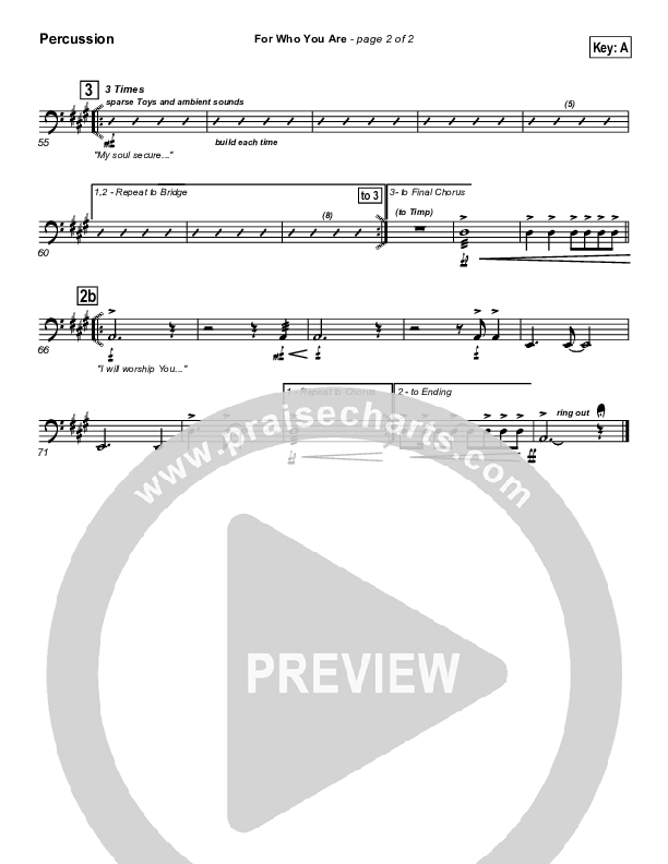 For Who You Are Percussion (Hillsong Worship)