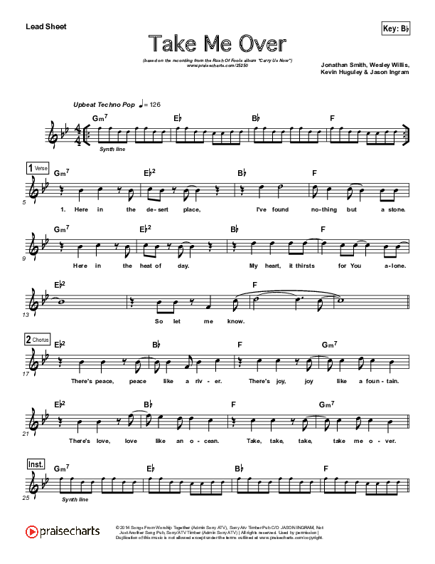 Take Me Over Lead Sheet (Rush Of Fools)