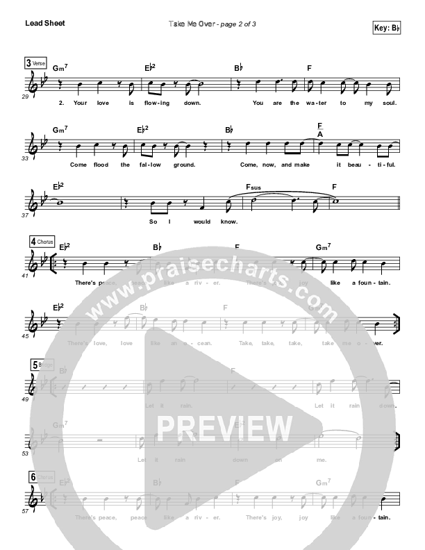 Take Me Over Lead Sheet (Rush Of Fools)