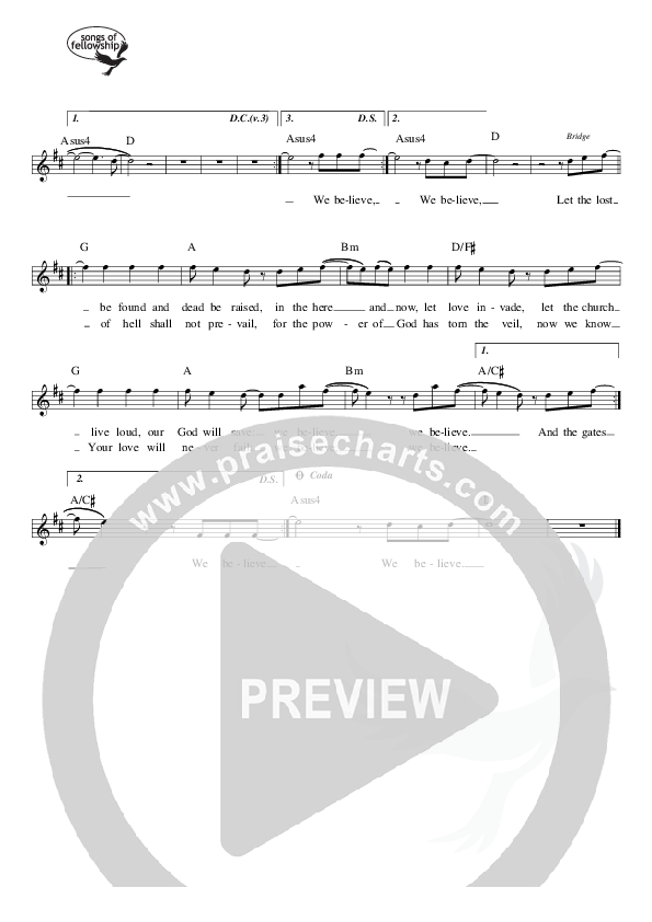 We Believe Lead Sheet (Travis Ryan)