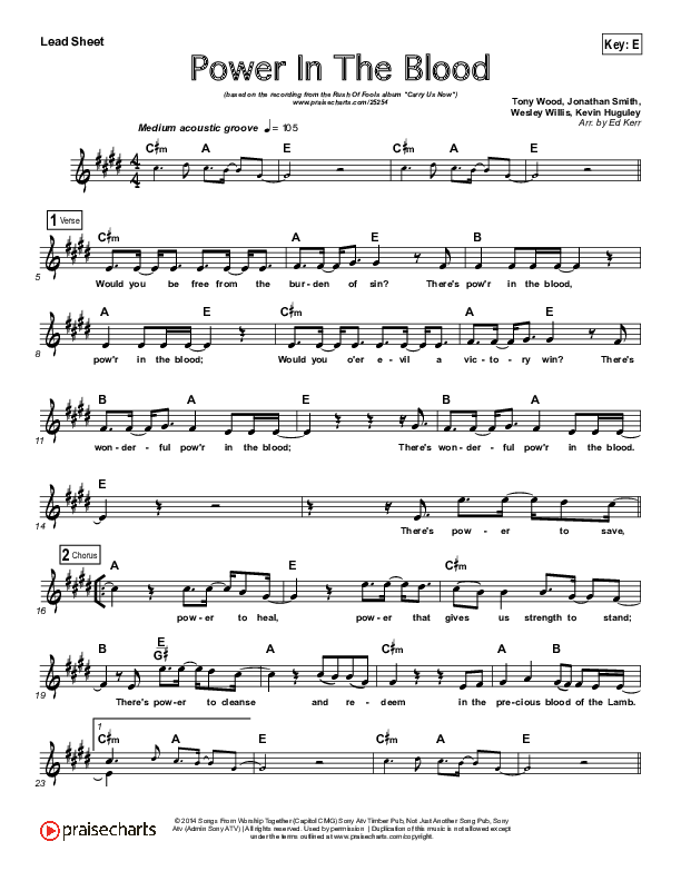 Power In The Blood Lead (SAT) (Rush Of Fools)