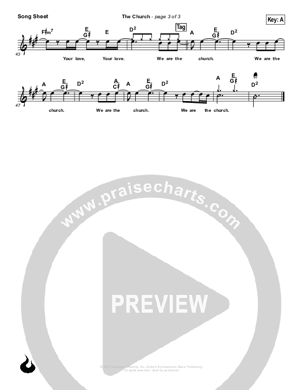 The Church Lead Sheet (Ascension Worship)