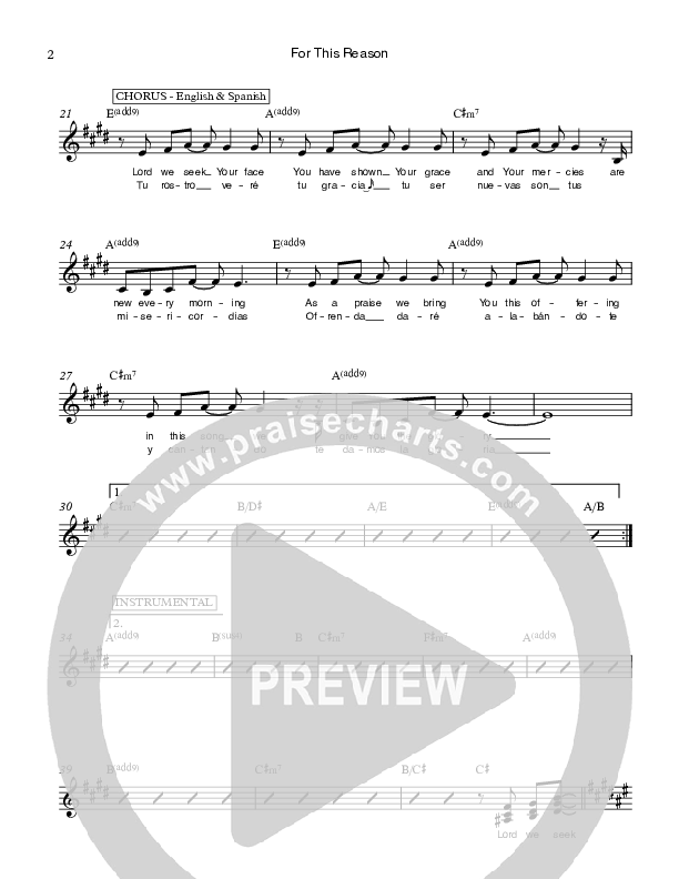 For This Reason Lead Sheet (Ethnos Community Church / Andy Santos / Vahagn Stepanyan)