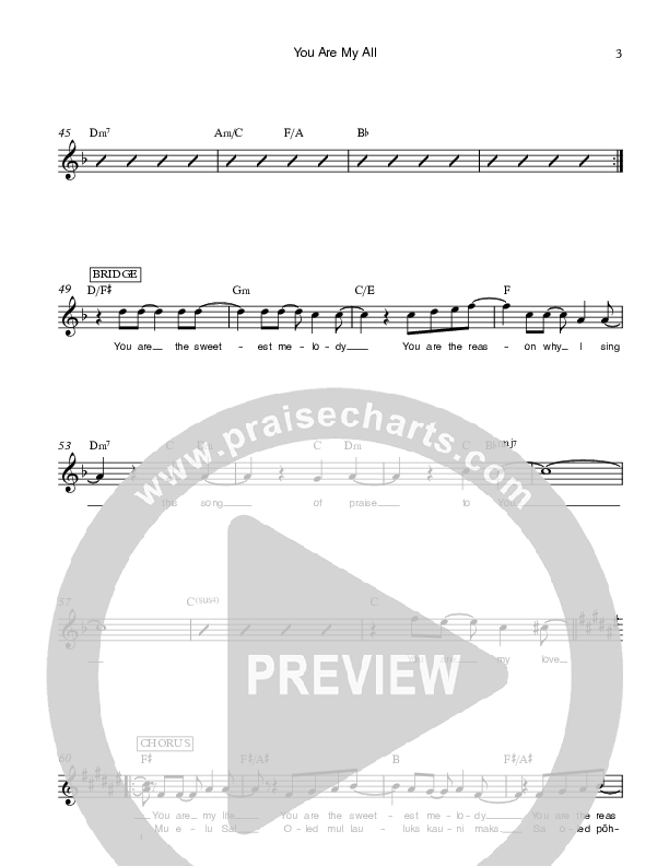 You Are My All Lead Sheet (Ethnos Community Church / Andy Santos / Vahagn Stepanyan)