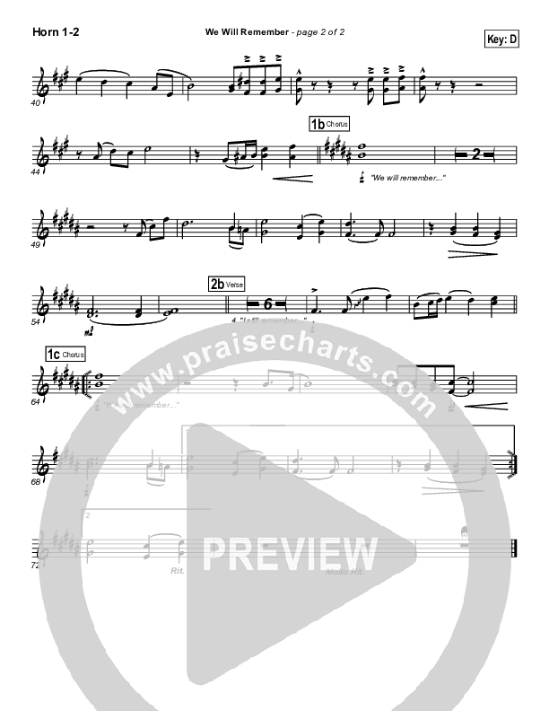 We Will Remember Brass Pack (Tommy Walker)