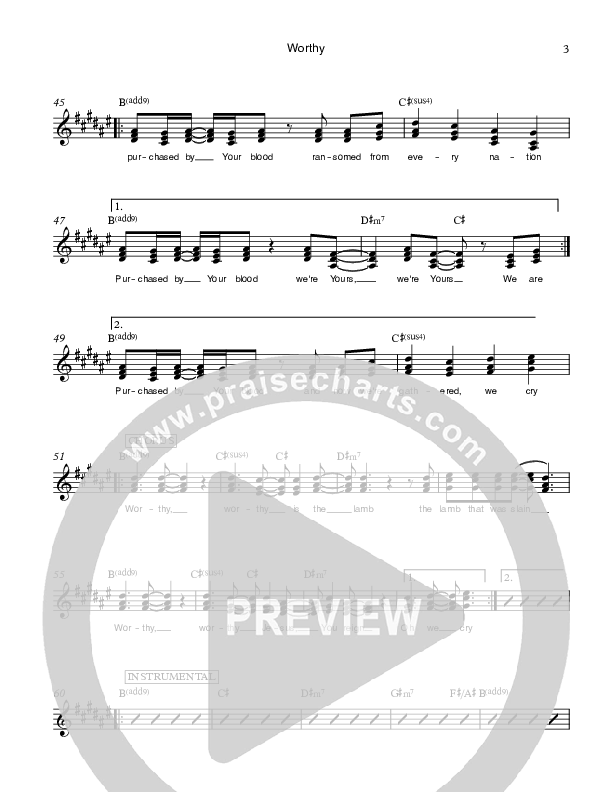 Worthy Lead Sheet (Ethnos Community Church / Andy Santos / Vahagn Stepanyan)