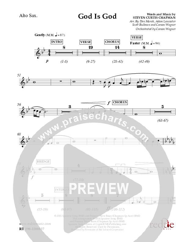 God Is God Alto Sax (Charles Billingsley / Red Tie Music)