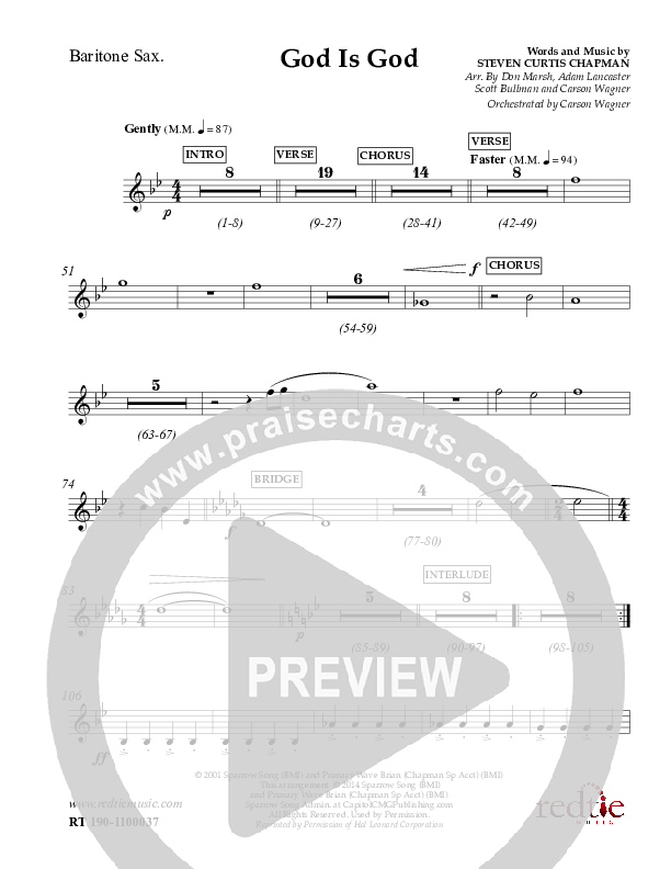 God Is God Bari Sax (Charles Billingsley / Red Tie Music)